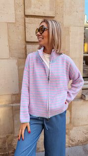 Livia gilet roze/blauw