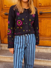 Lima gilet blauw geborduurd