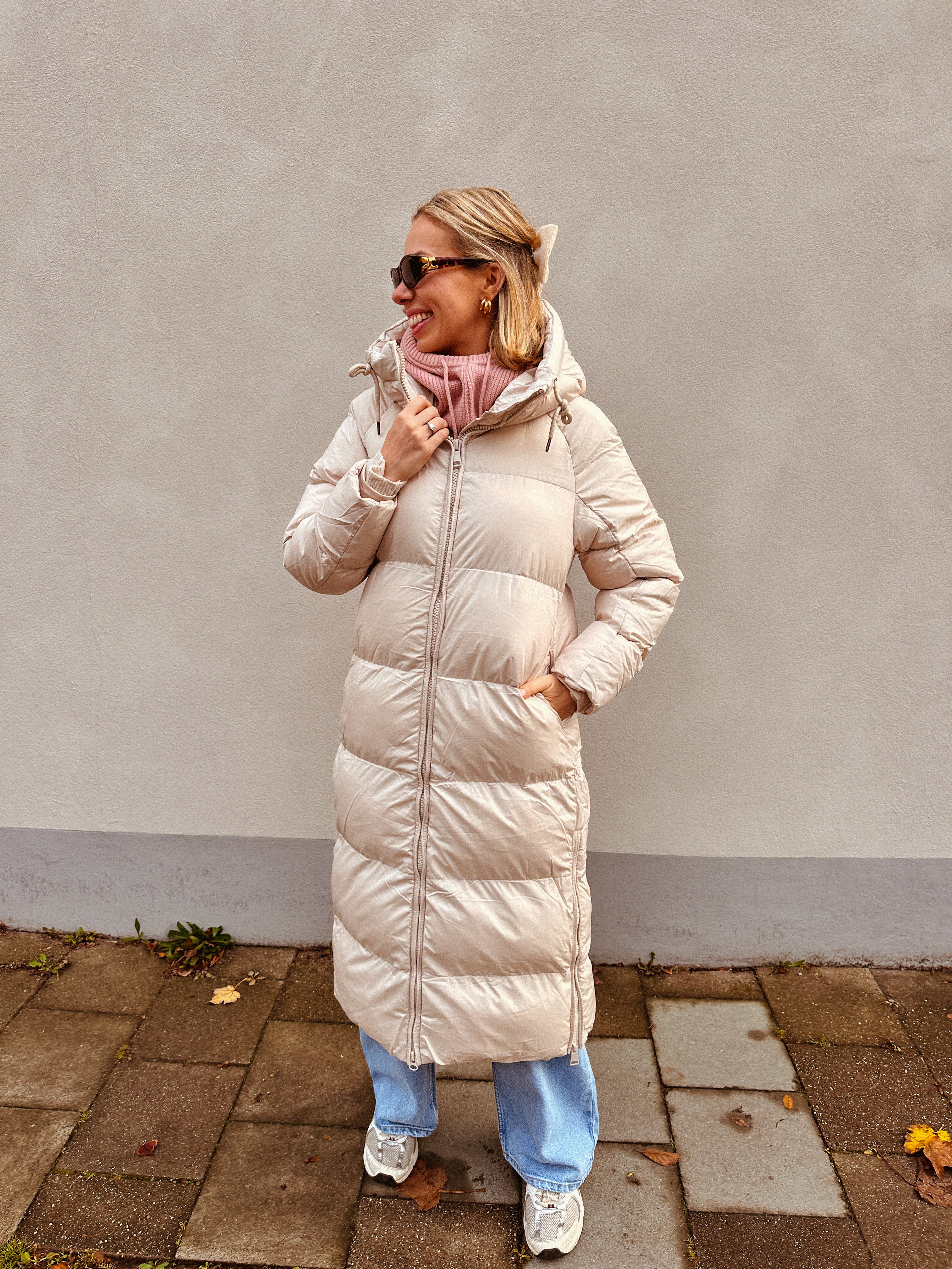 Anni jas beige gewatteerd