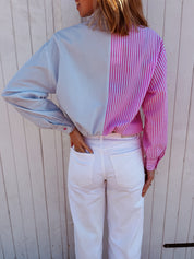 Miranda blouse roze/blauw