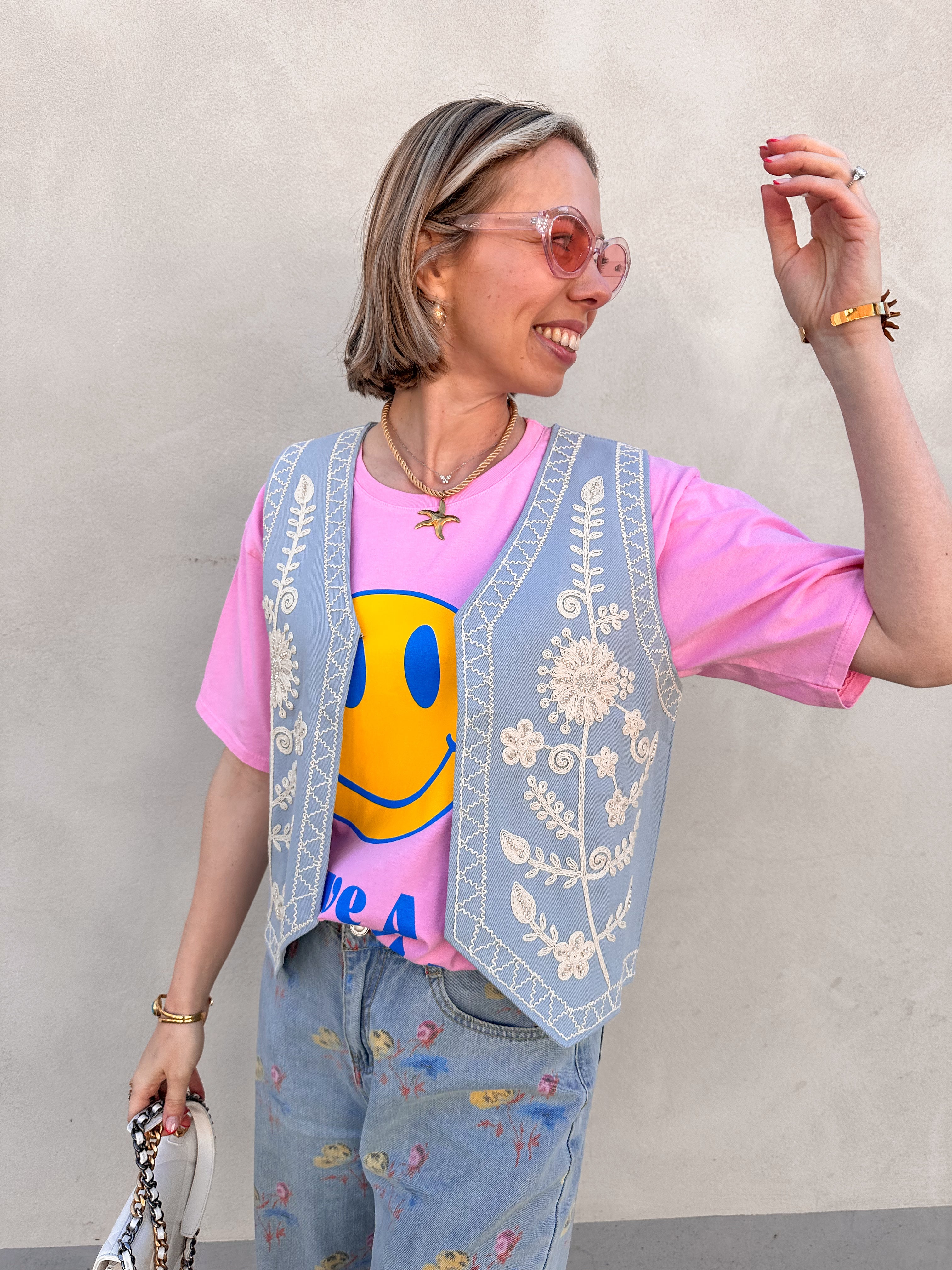 Andrea gilet blauw