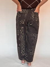 Bandana jeans chocoladebruin