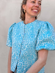 Véda blouse blauw