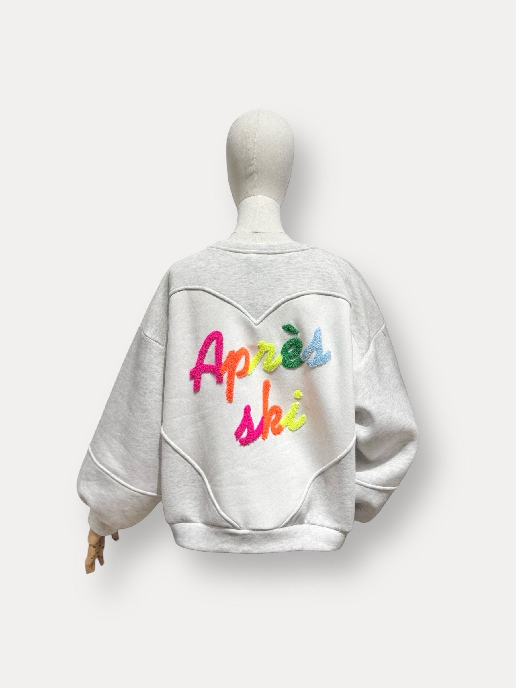 Après ski sweater grijs multicolor