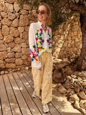 Zola witte blouse met getufte bloemen