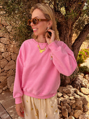 Axelle teddy trui licht roze