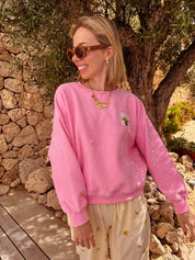 Axelle teddy trui licht roze