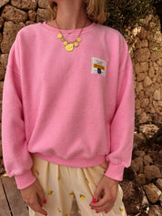 Axelle teddy trui licht roze