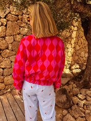 Loes Bomberjacket bright oranje/ roze