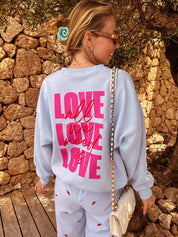 Zita blauwe trui Love