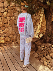 Zita blauwe trui Love