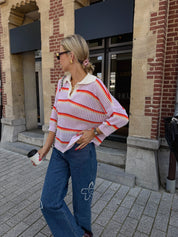Yasmine jeans gebloemd