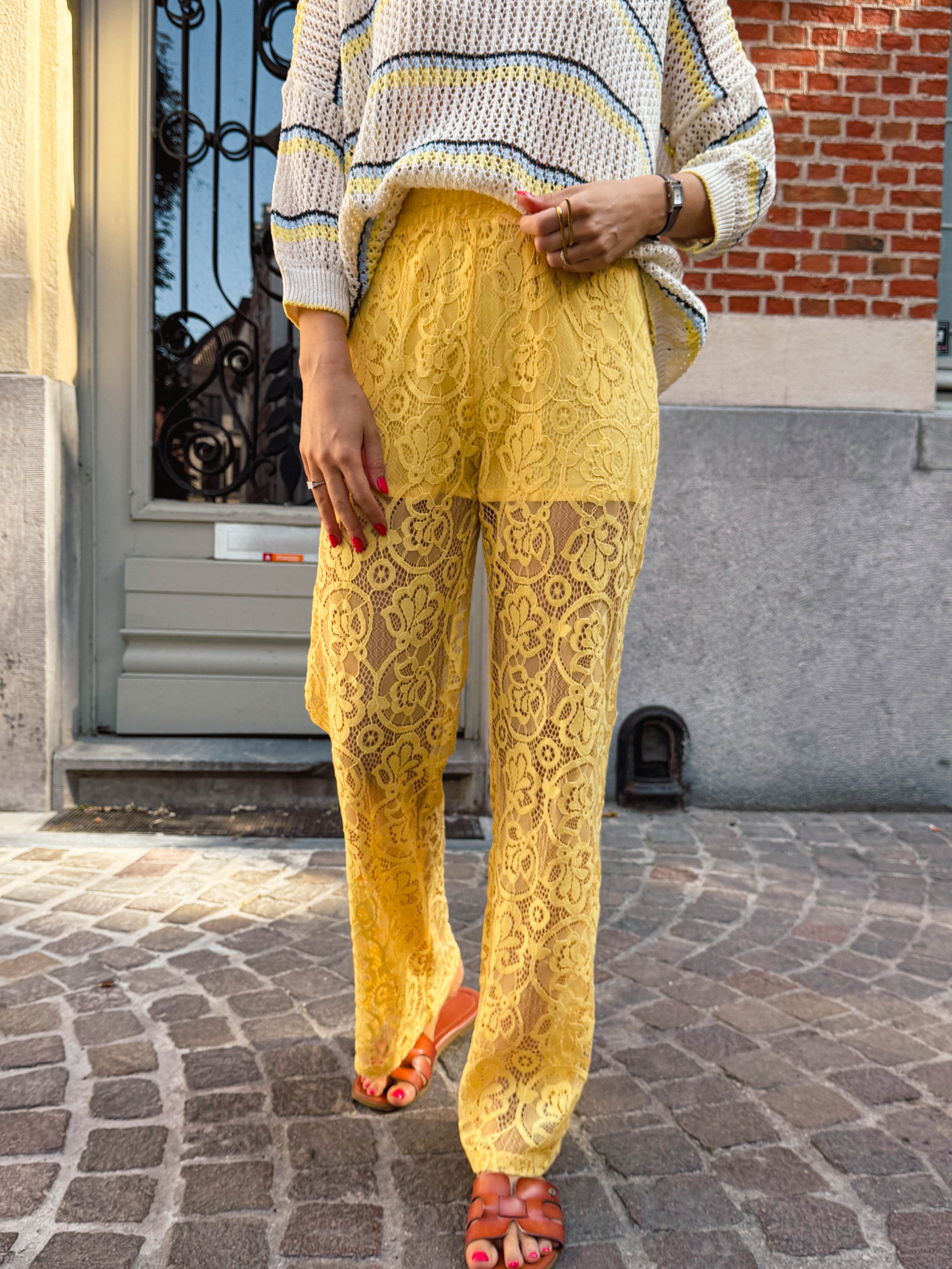 Melody broek Colourful Rebel gehaakt botergeel