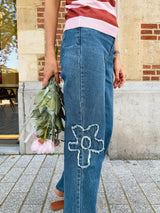 Yasmine jeans gebloemd