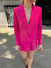 Lola blazer playsuit fuchsia