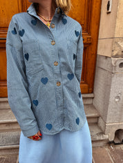 Noa jeansbloes gestreept