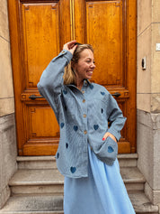 Noa jeansbloes gestreept