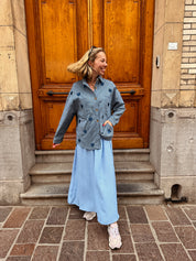 Noa jeansbloes gestreept
