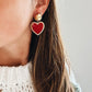 Coeur oorbellen rood