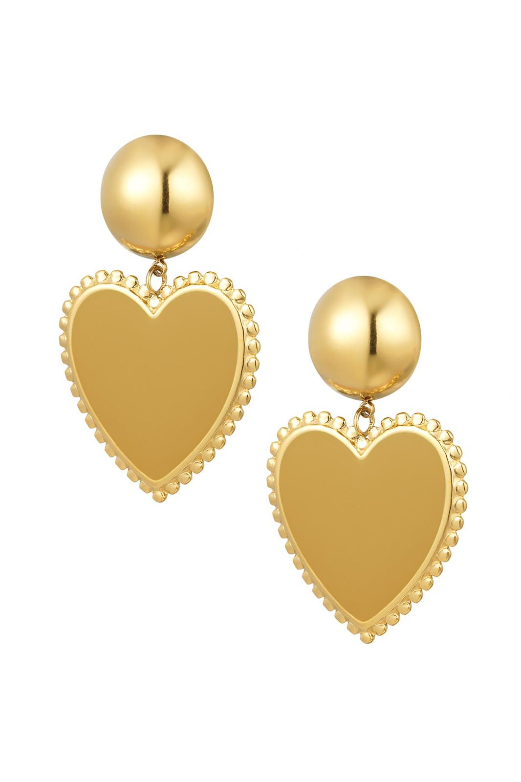Coeur oorbellen oker