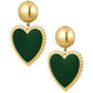 Coeur oorbellen groen