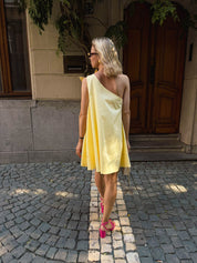 Aloïse jurk katoen butteryellow