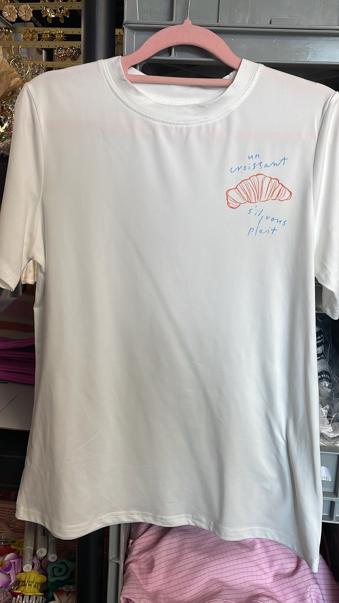 Croissant T-shirt wit