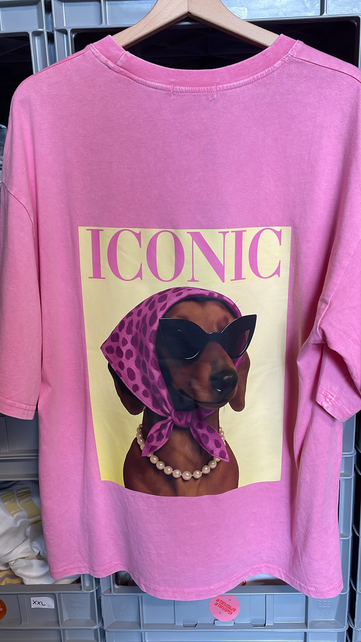 Iconic dog T-shirt roze
