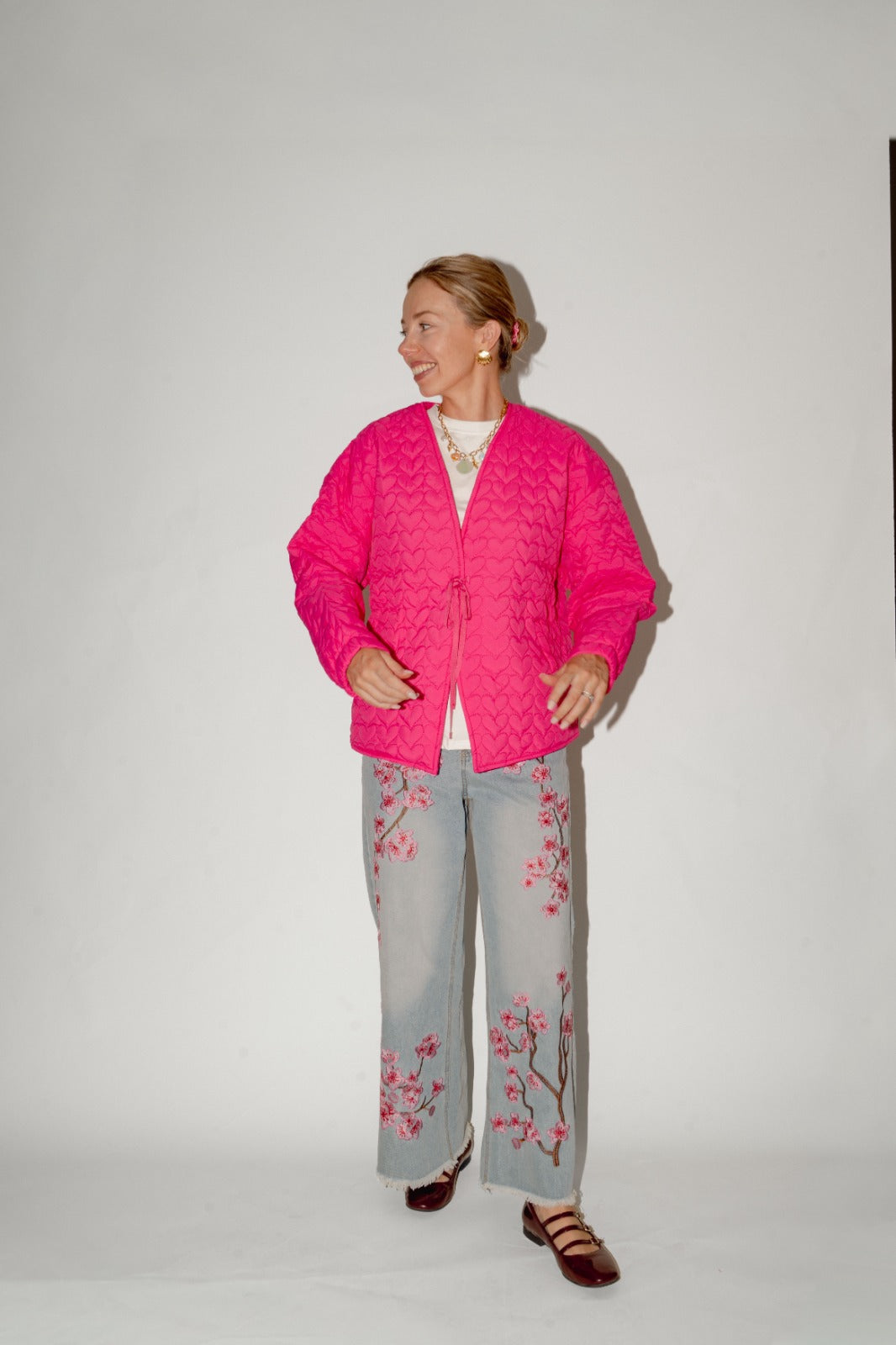 Marie jeans gebloemd