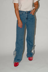 Donna jeansbroek strikjes