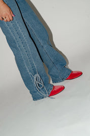 Donna jeansbroek strikjes