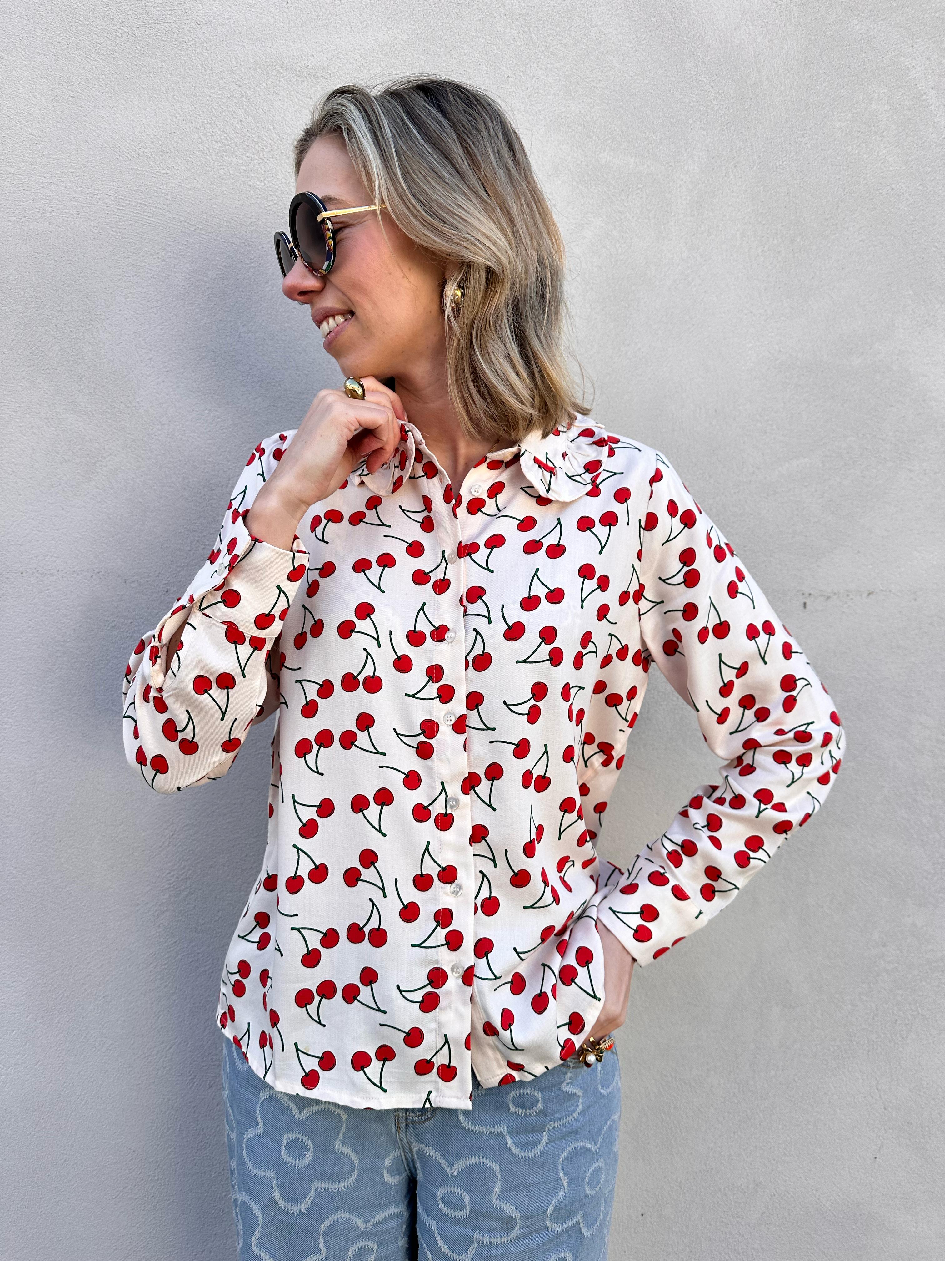 Valentina blouse kersenprint
