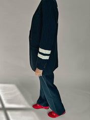 Rus gestreepte blazer blauw