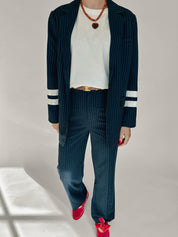 Rus gestreepte blazer blauw