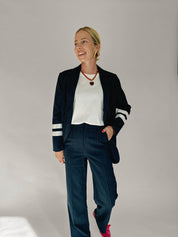 Rus gestreepte blazer blauw