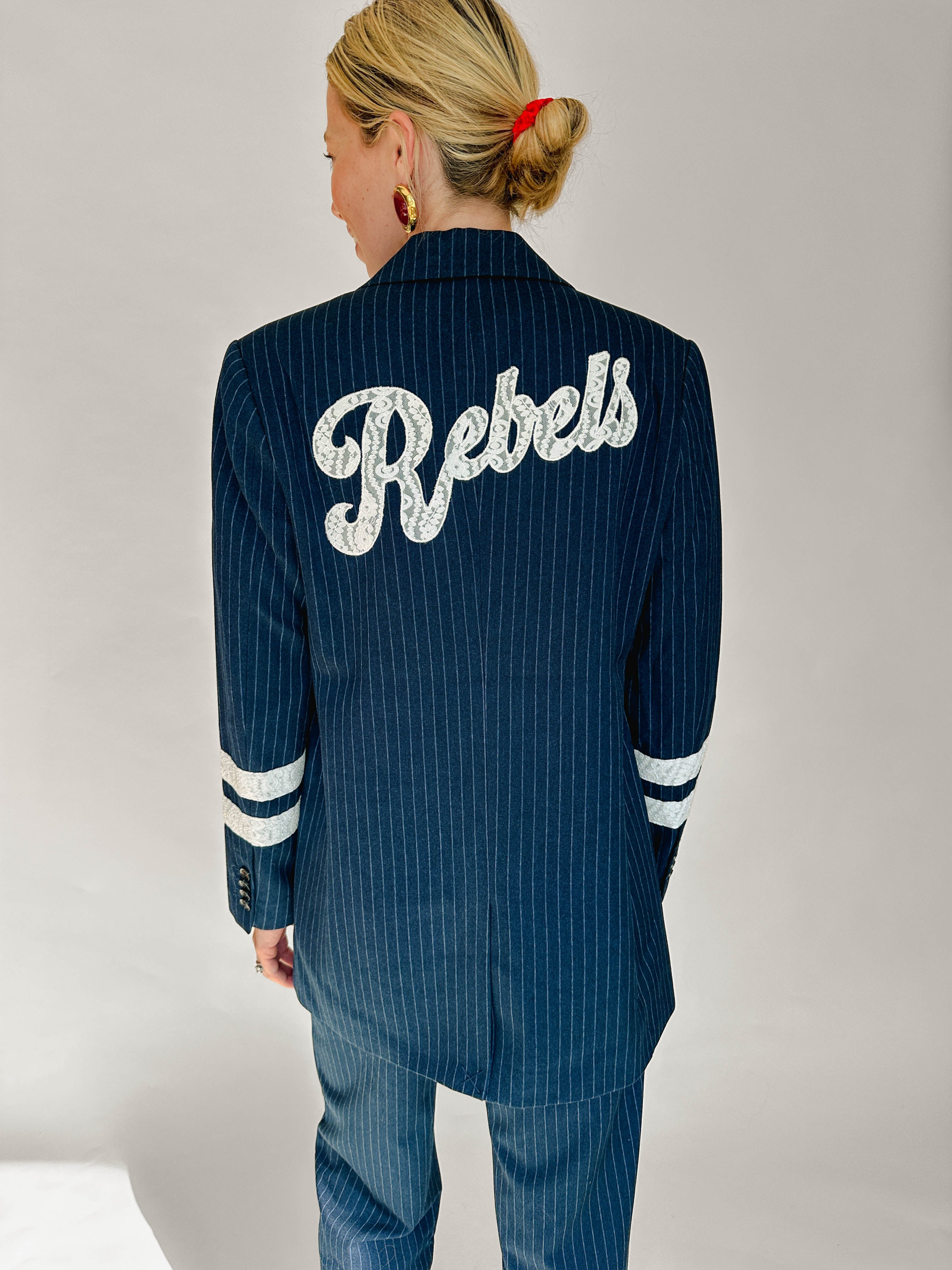 Rus gestreepte blazer blauw