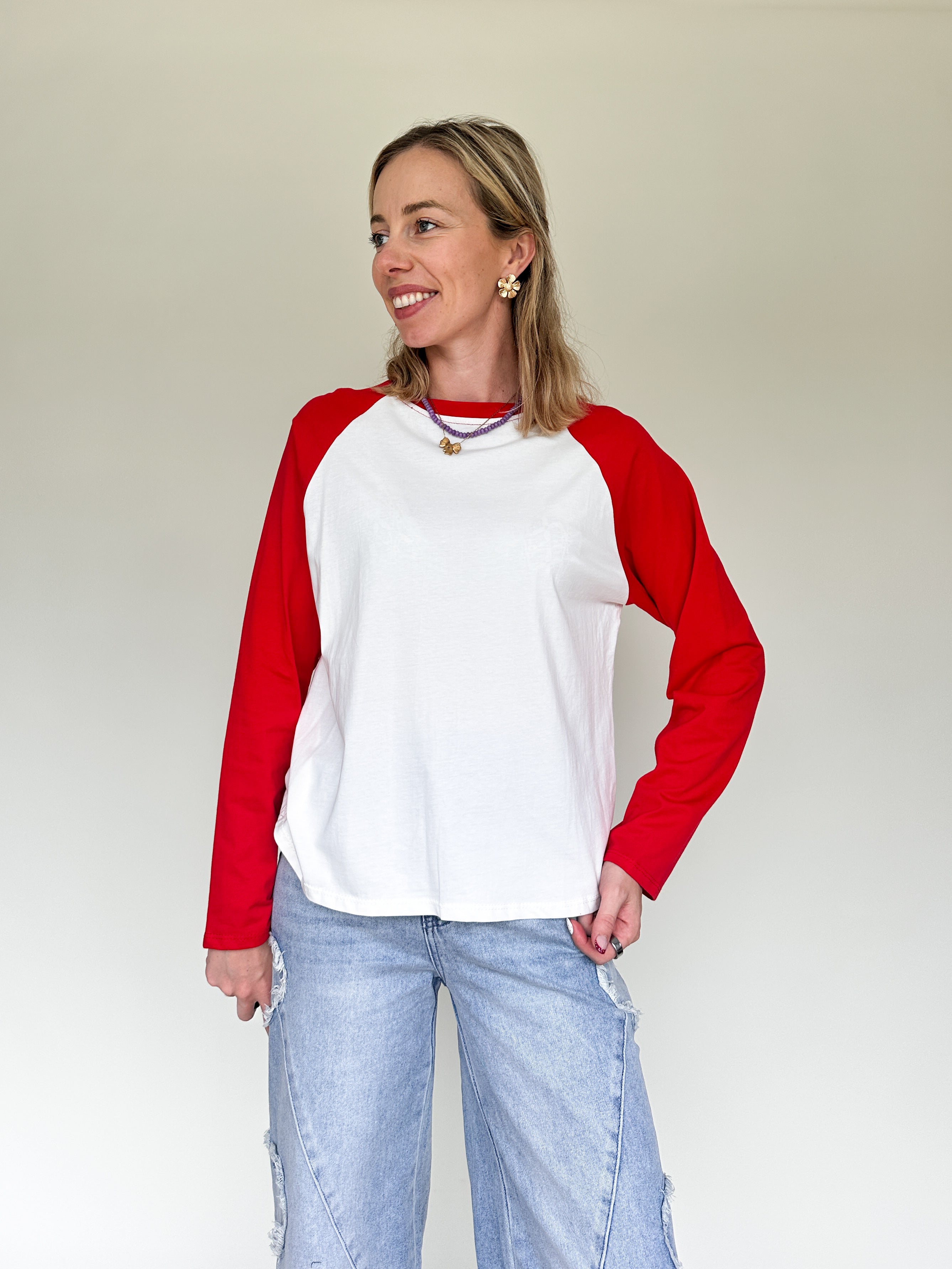 Elodie T-shirt rood/wit
