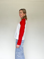 Elodie T-shirt rood/wit