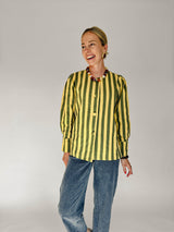 Lisa blouse gestreept geel/ groen