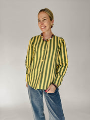 Lisa blouse gestreept geel/ groen