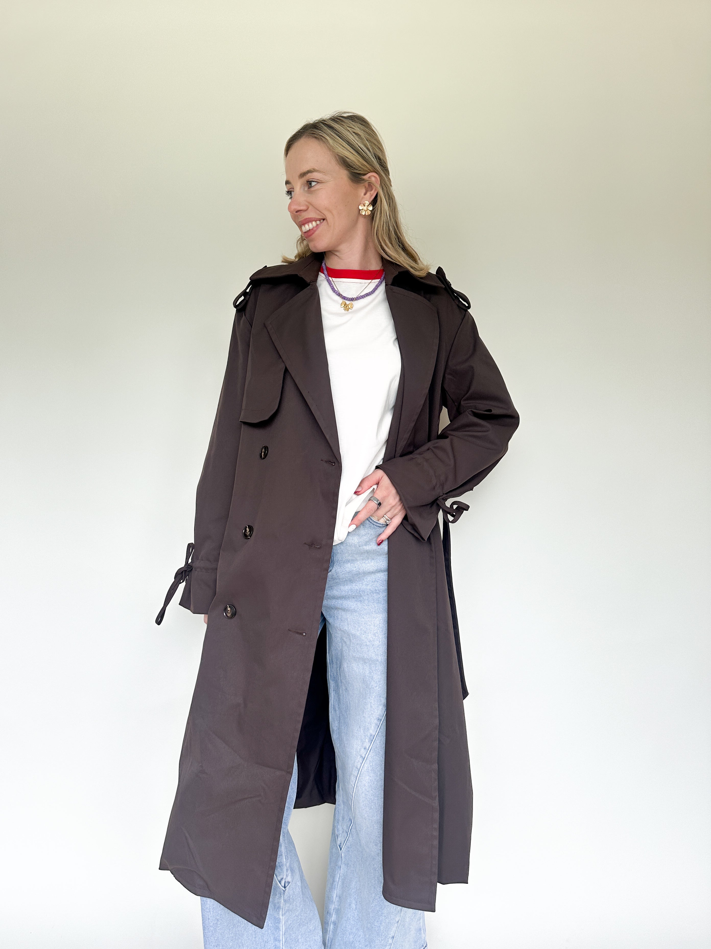 Elle trenchcoat bruin