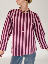 Lisa blouse gestreept roze/ burgundy