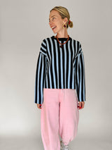 Mila blauw gestreepte trui