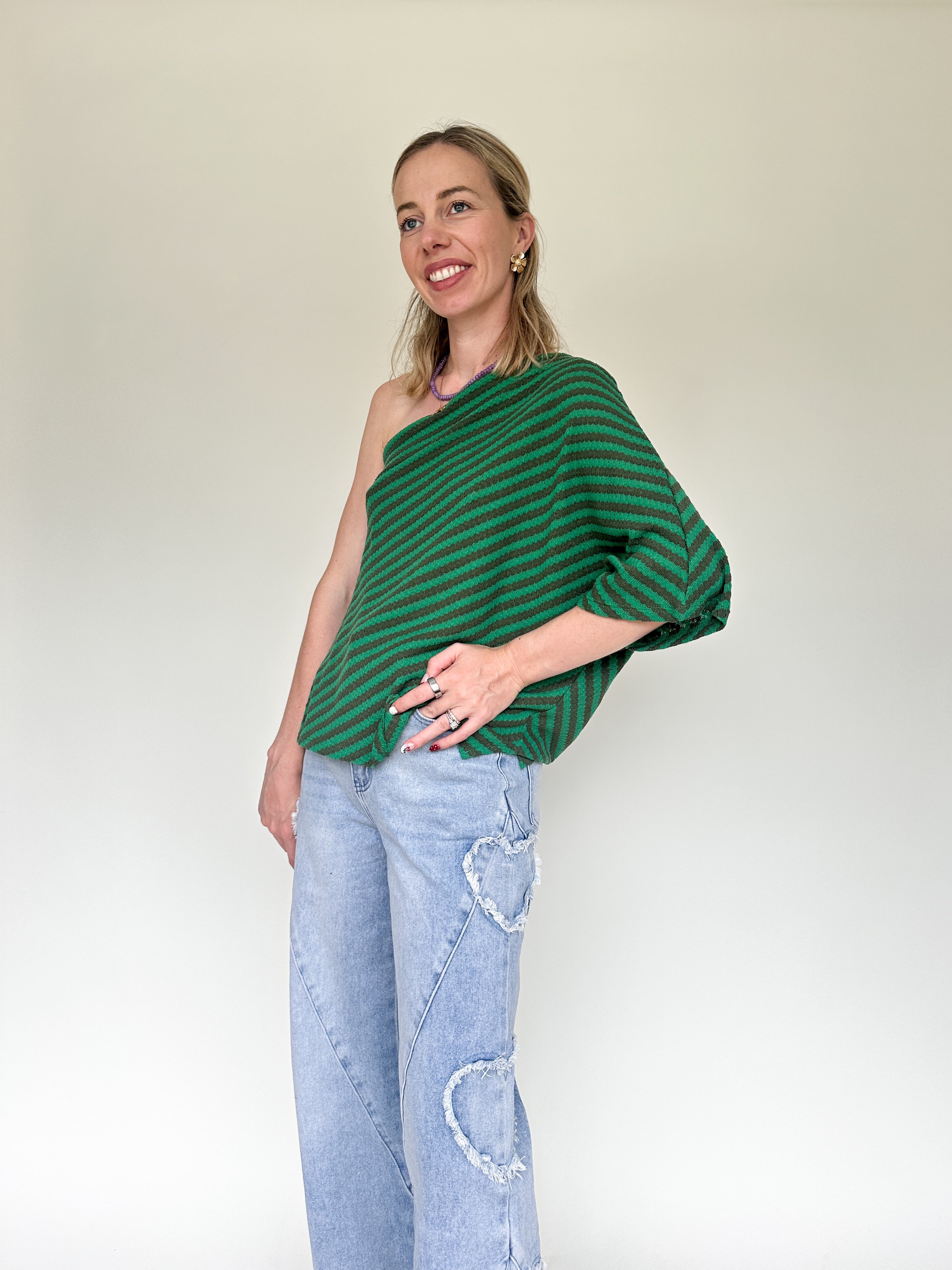 Juliette strip top green