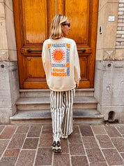 Paradise sweater ecru met print