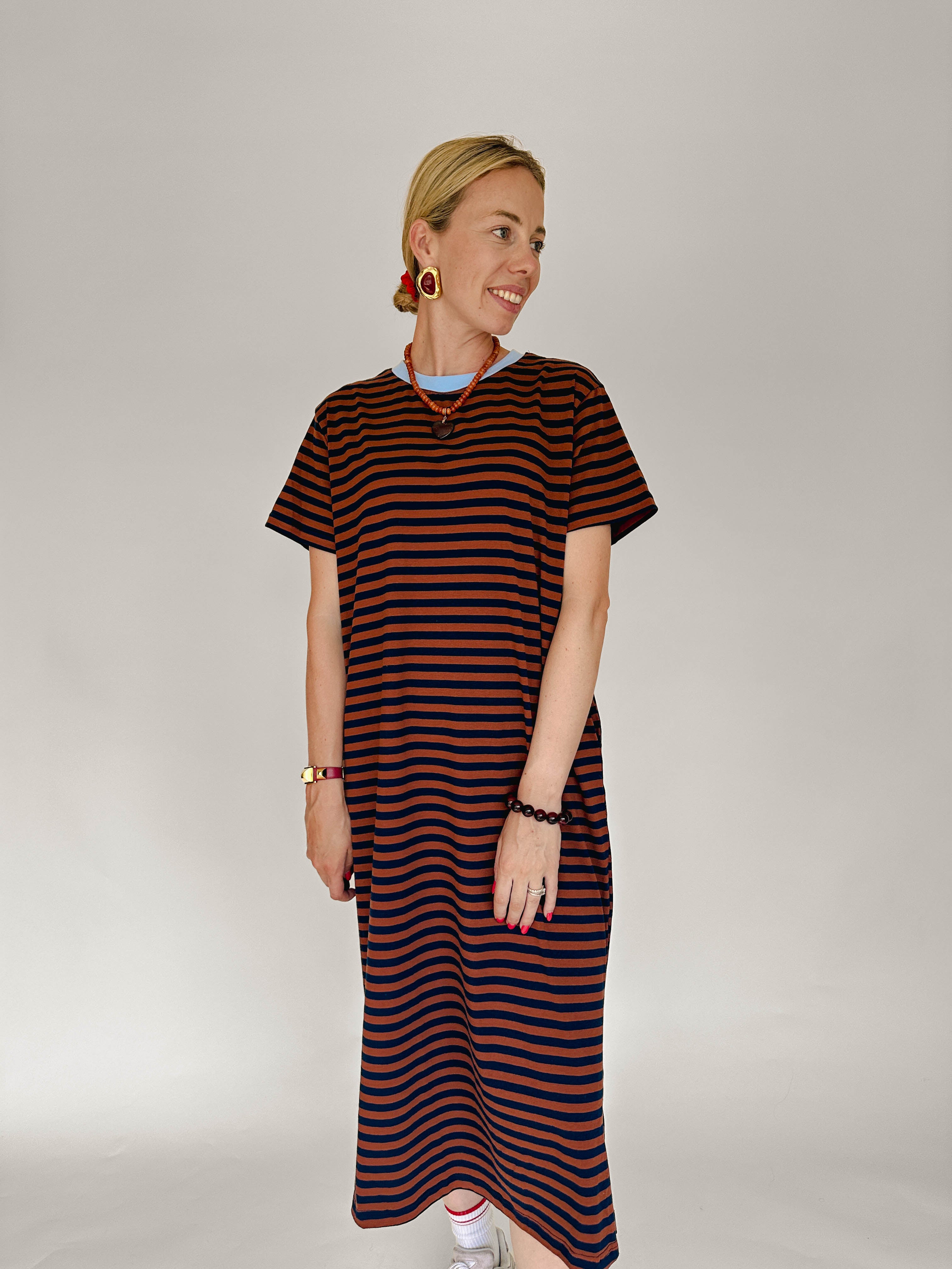 Elodie t-shirt jurk gestreept
