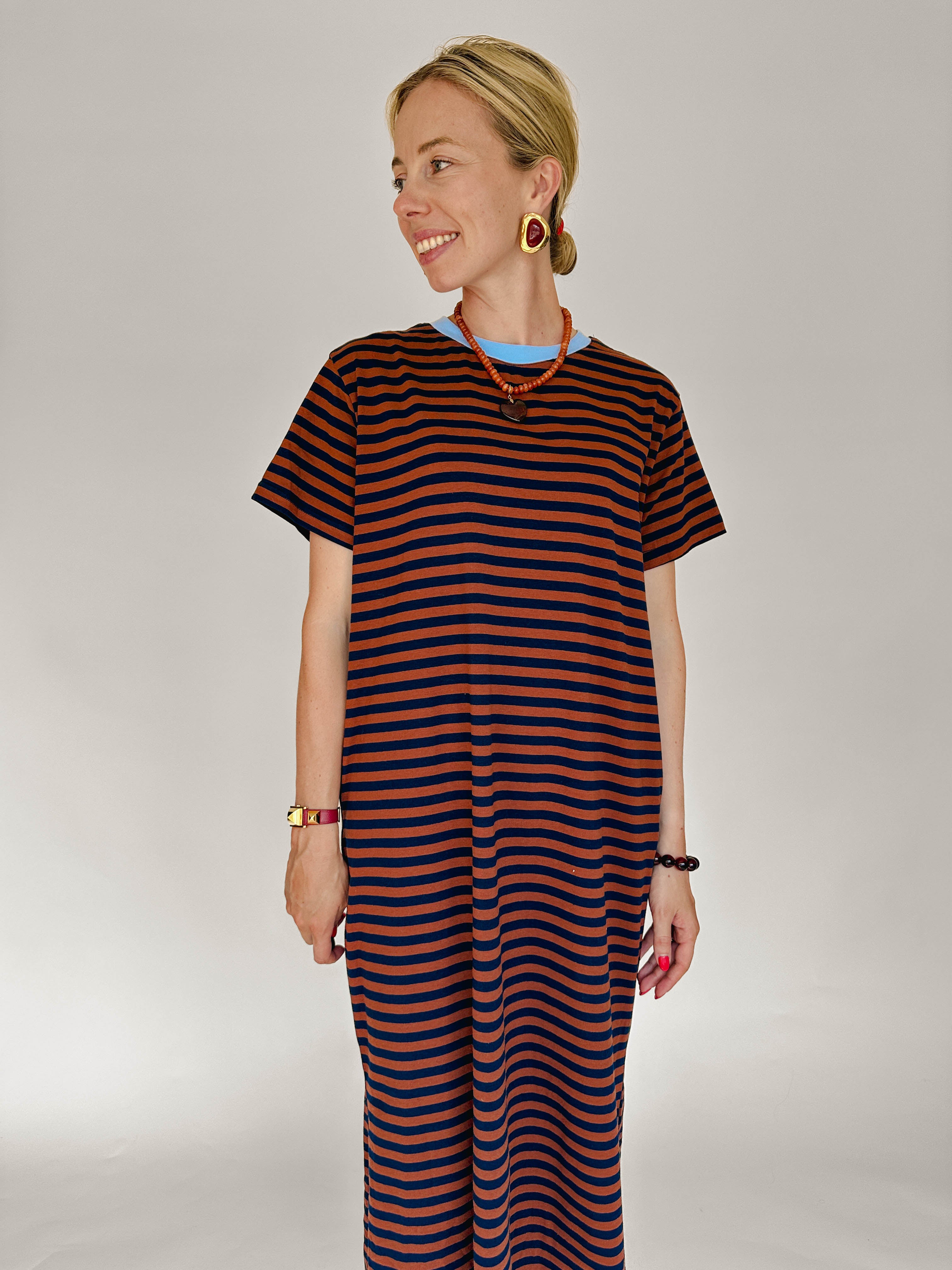 Elodie t-shirt jurk gestreept