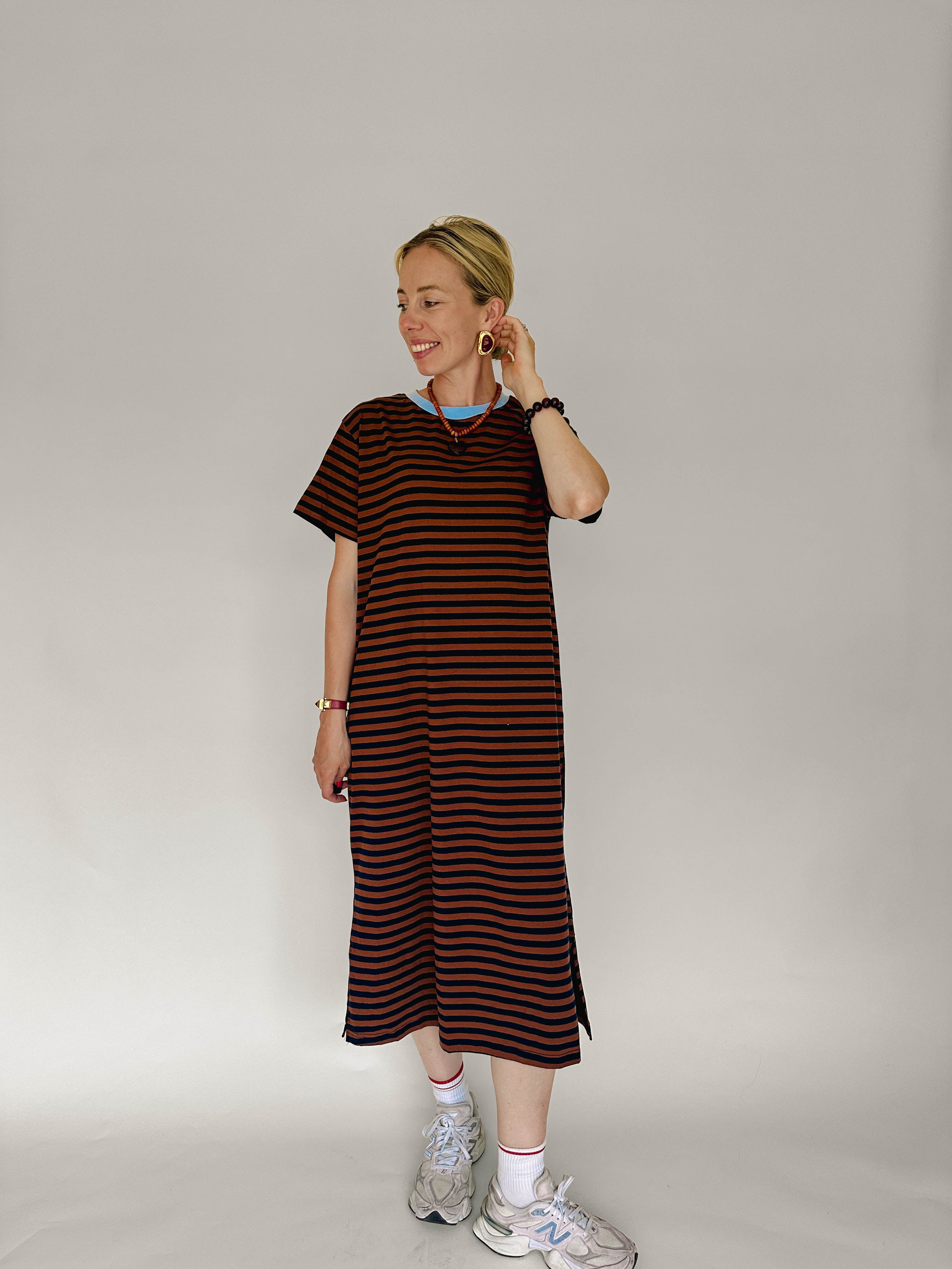 Elodie t-shirt jurk gestreept