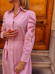 Ayla jurk roze gestreept