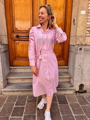 Ayla jurk roze gestreept